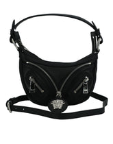 Bolsa de ombro Versace Elegant Mini Hobo Preta